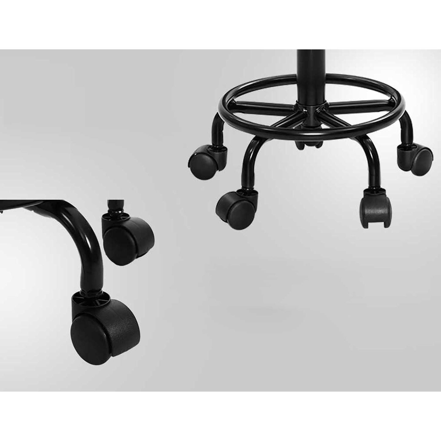 Hydraulic Lift Leather Salon Stool - Black