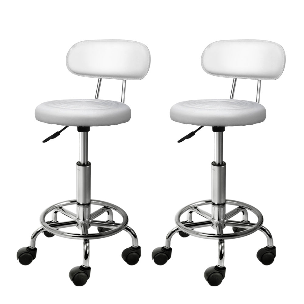 2X Saddle Salon Stool Swivel Backrest Chair Barber Chair