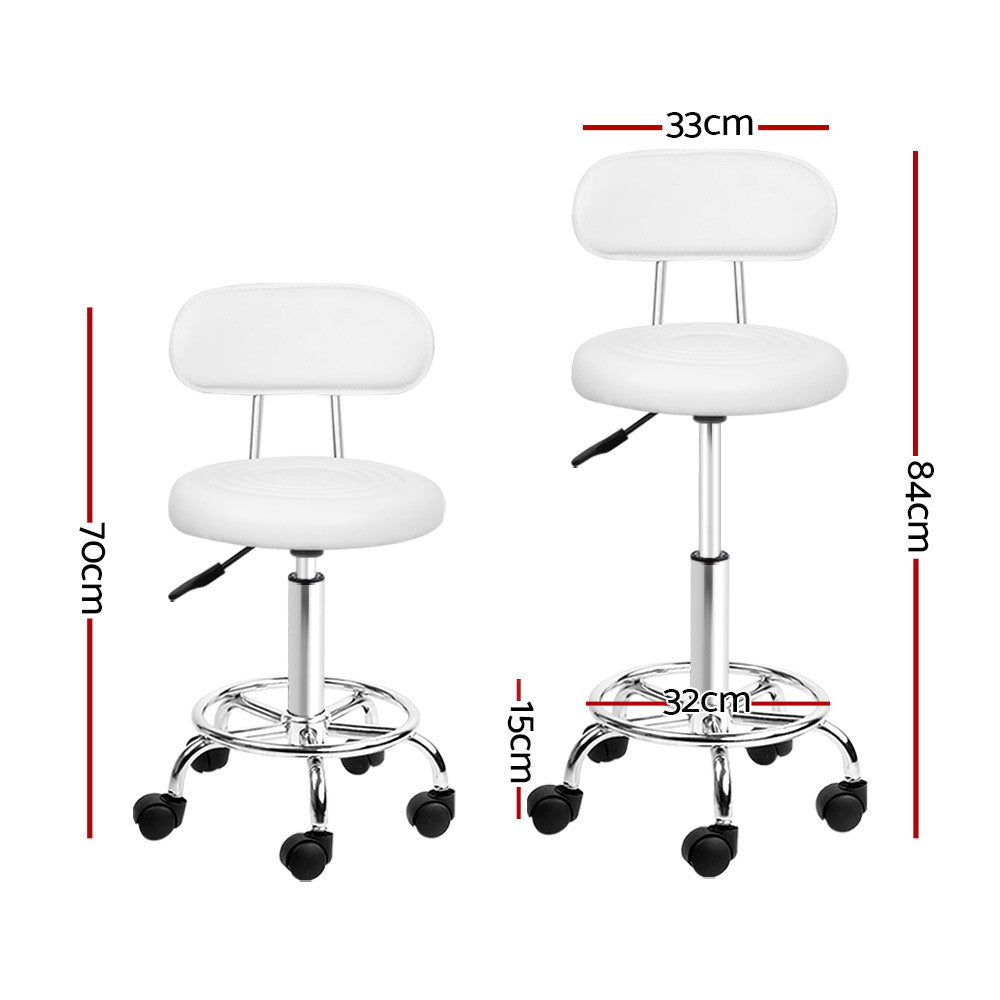 2X Saddle Salon Stool Swivel Backrest Chair Barber Chair