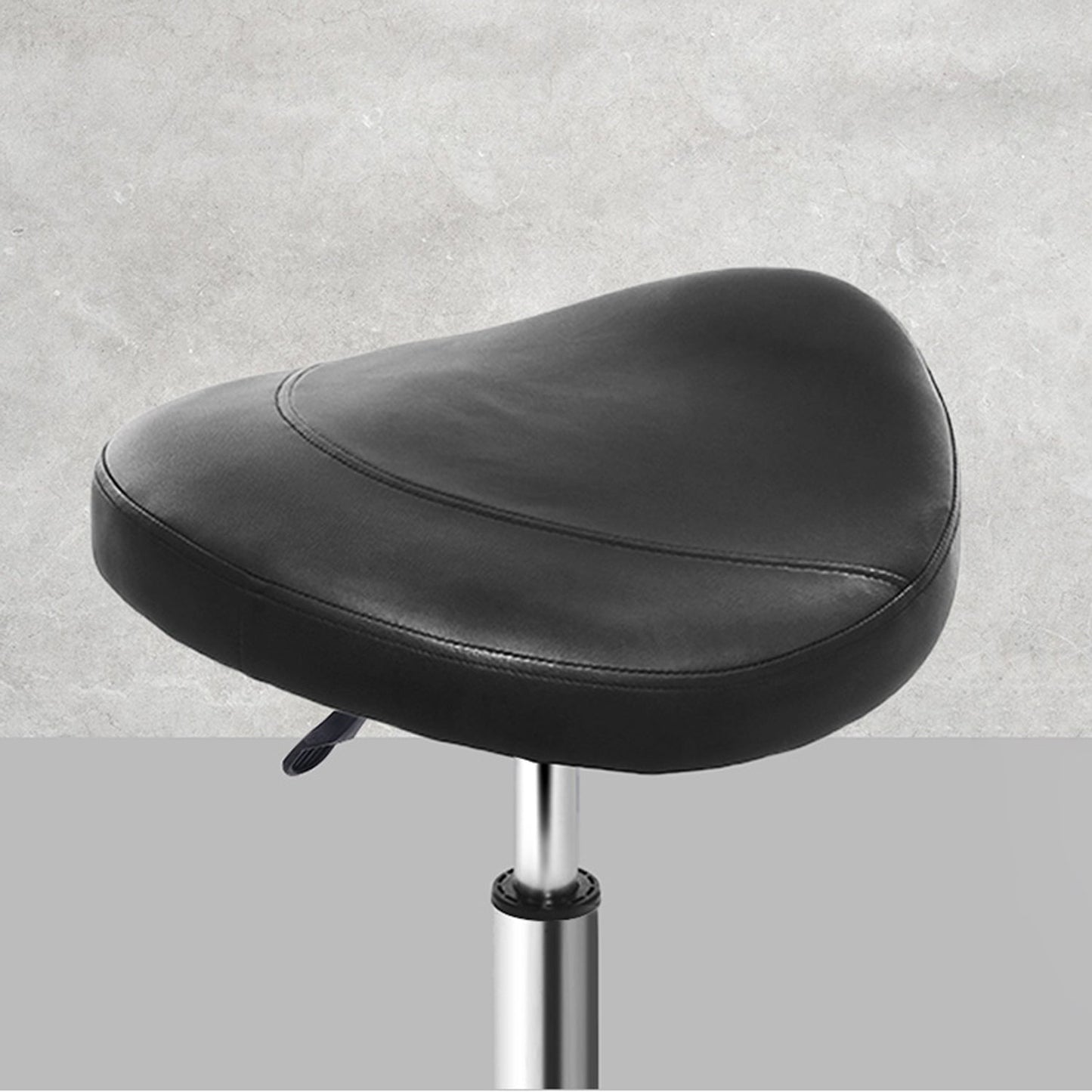 Saddle Hydraulic Lift Leather Salon Stool - Black