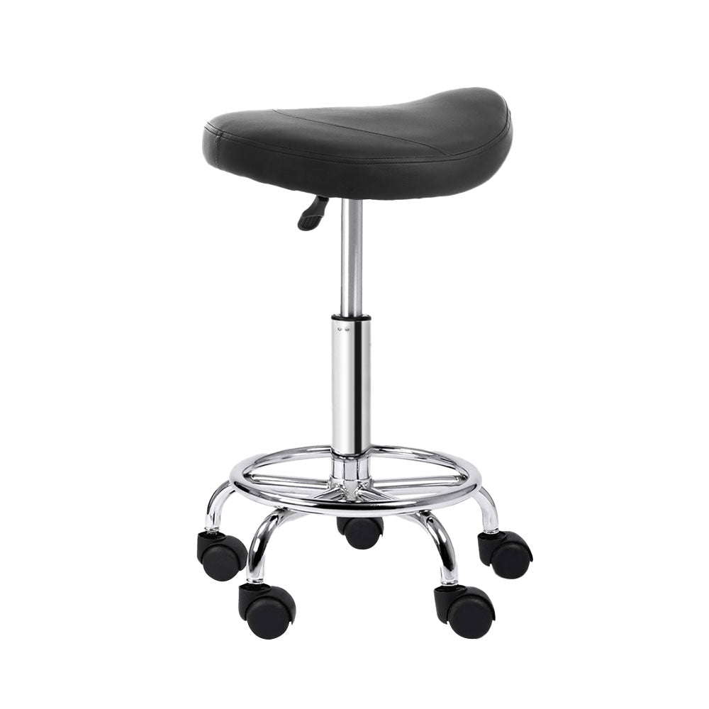 2X Saddle Salon Stool Swivel Barber Hair Dress Chair Black