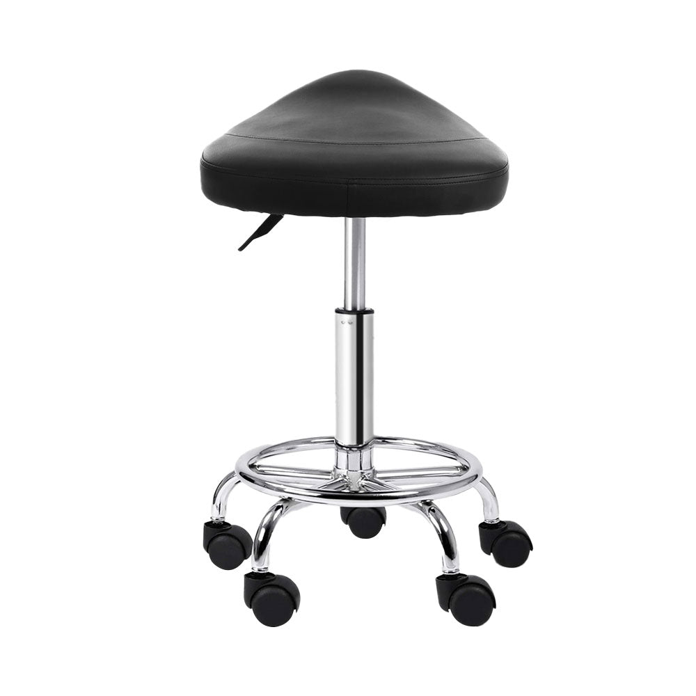2X Saddle Salon Stool Swivel Barber Hair Dress Chair Black