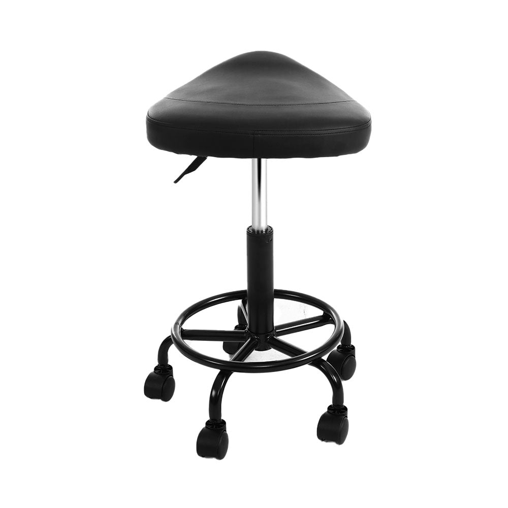 2X Saddle Salon Stool Swivel Barber Chairs Bar Stools PU