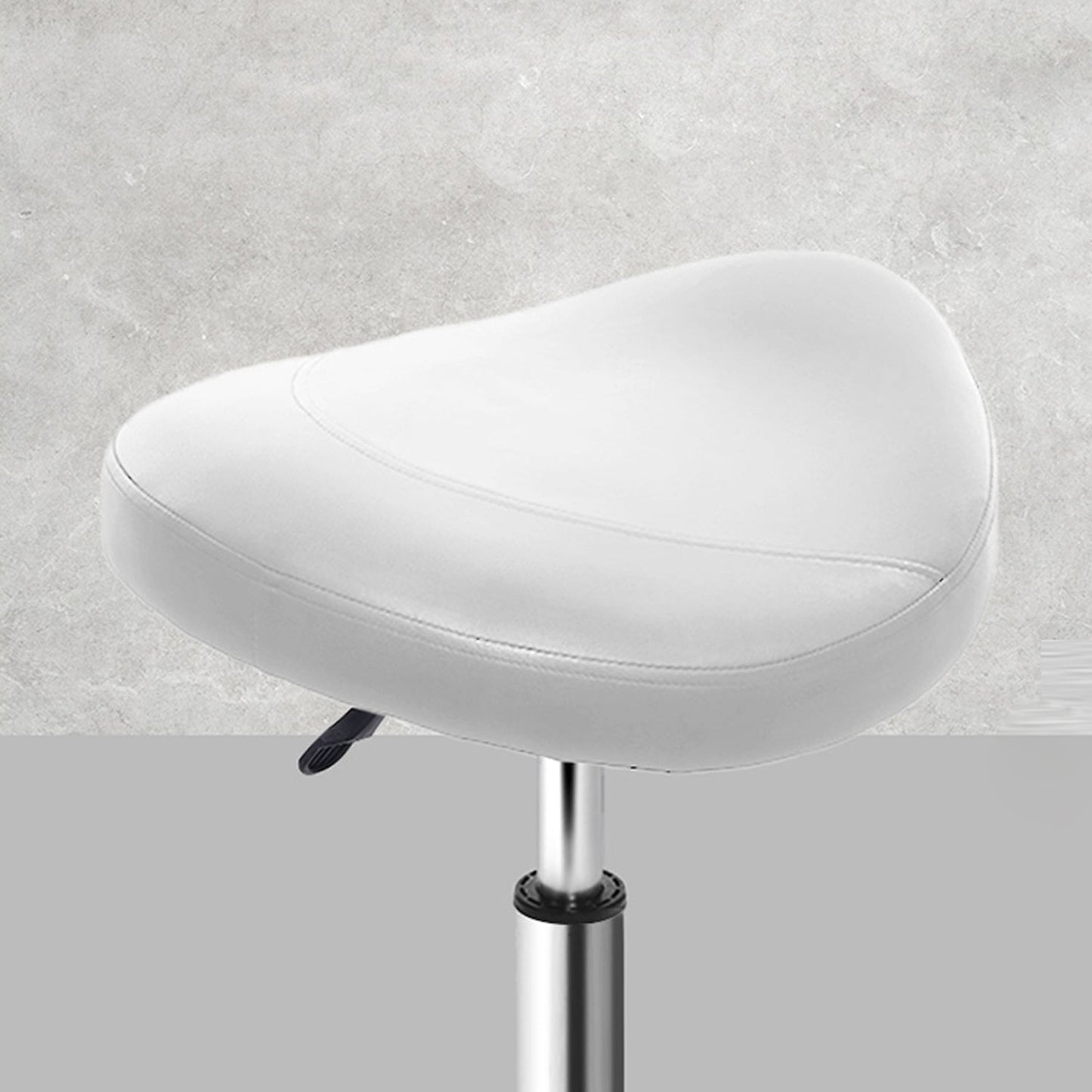 Saddle Hydraulic Lift Leather Salon Stool - White