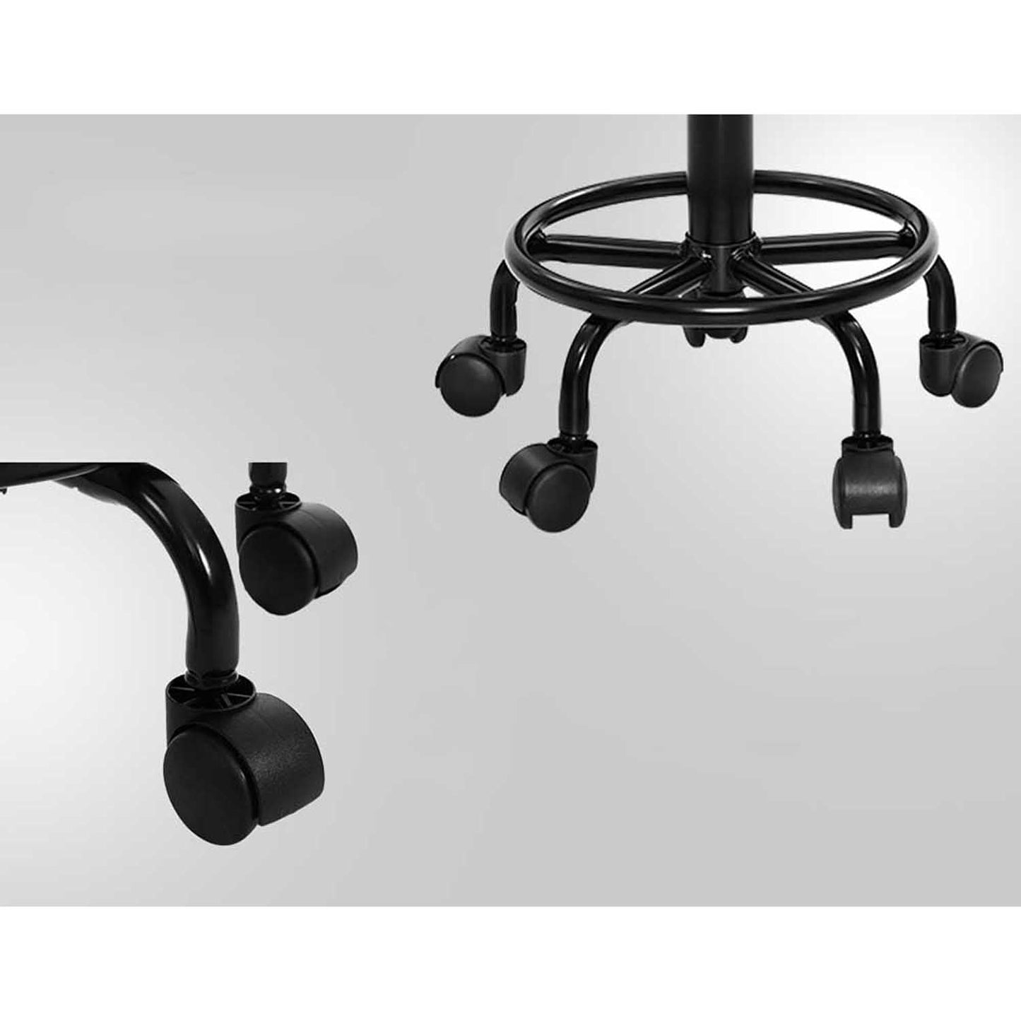Round Hydraulic Lift Leather Salon Stool - Black