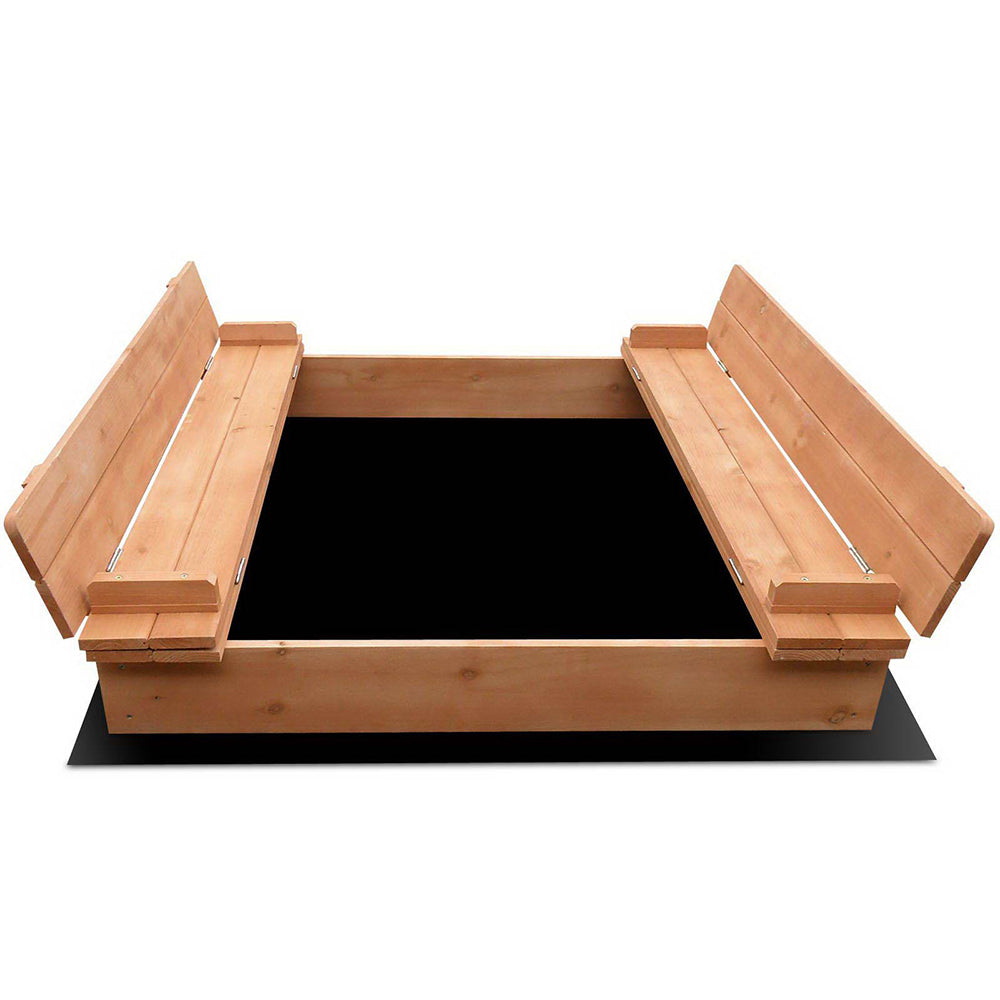 kids Wooden Outdoor Sandpit Set - Natural Wood