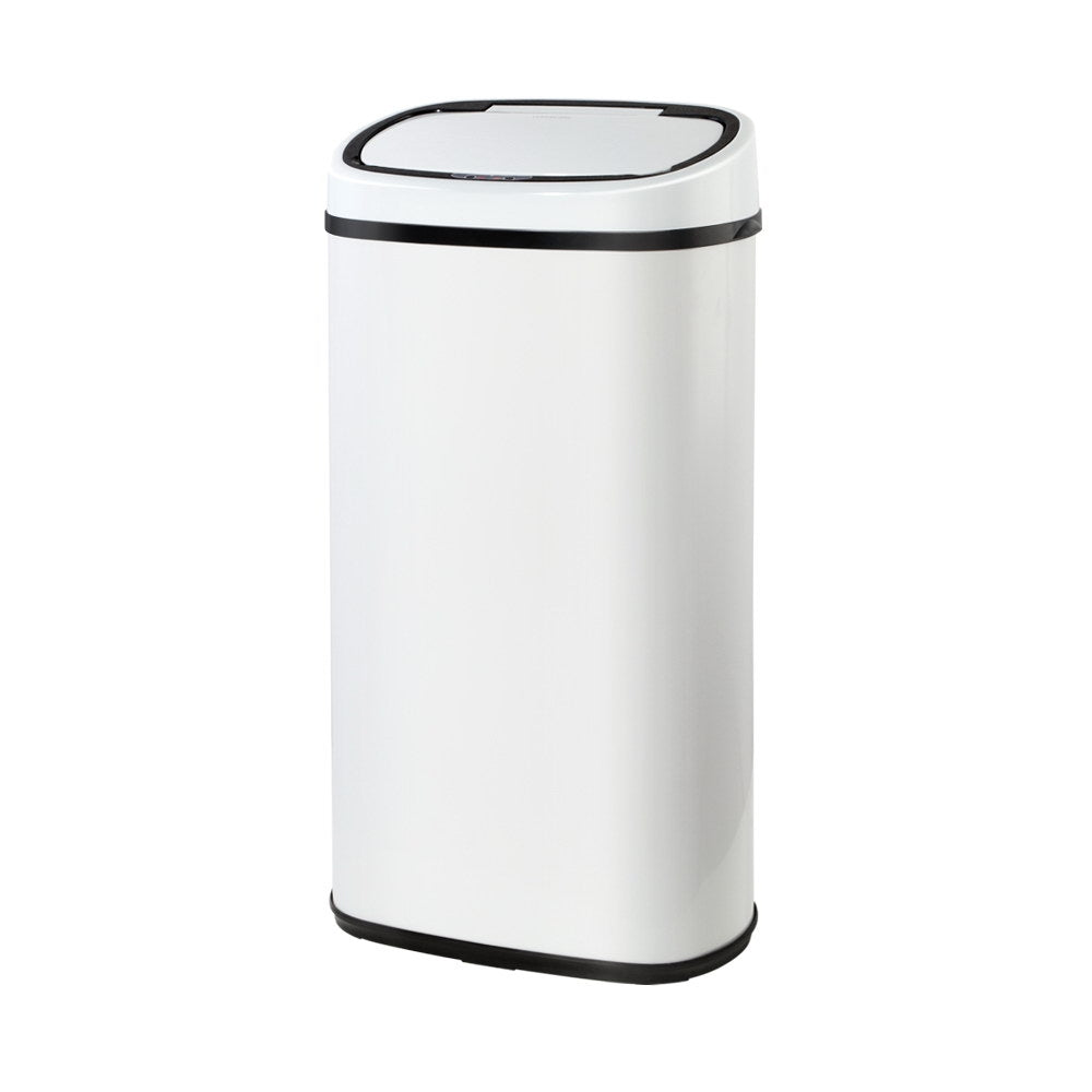 Steel Sensor Bin 58L - White