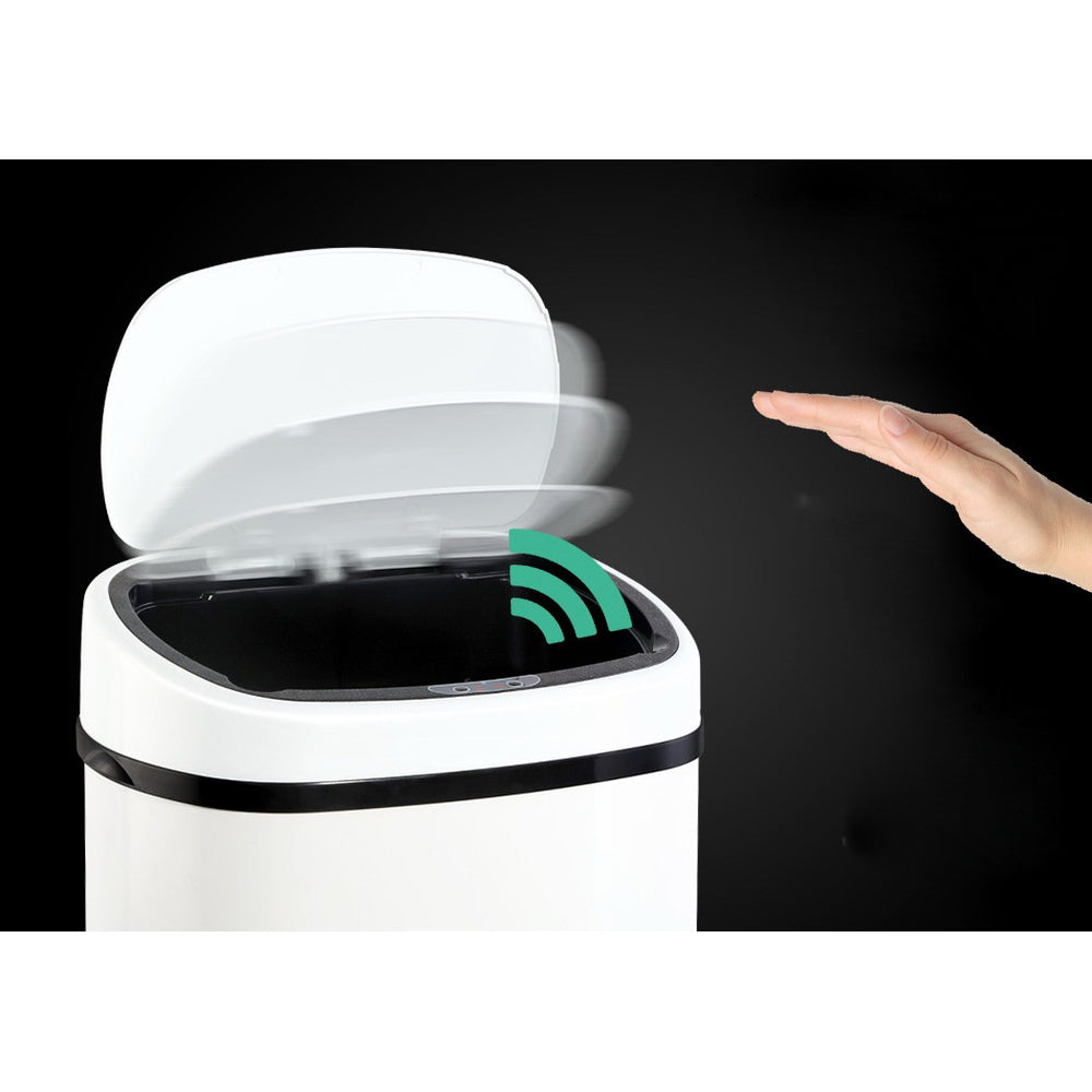 Steel Sensor Bin 58L - White