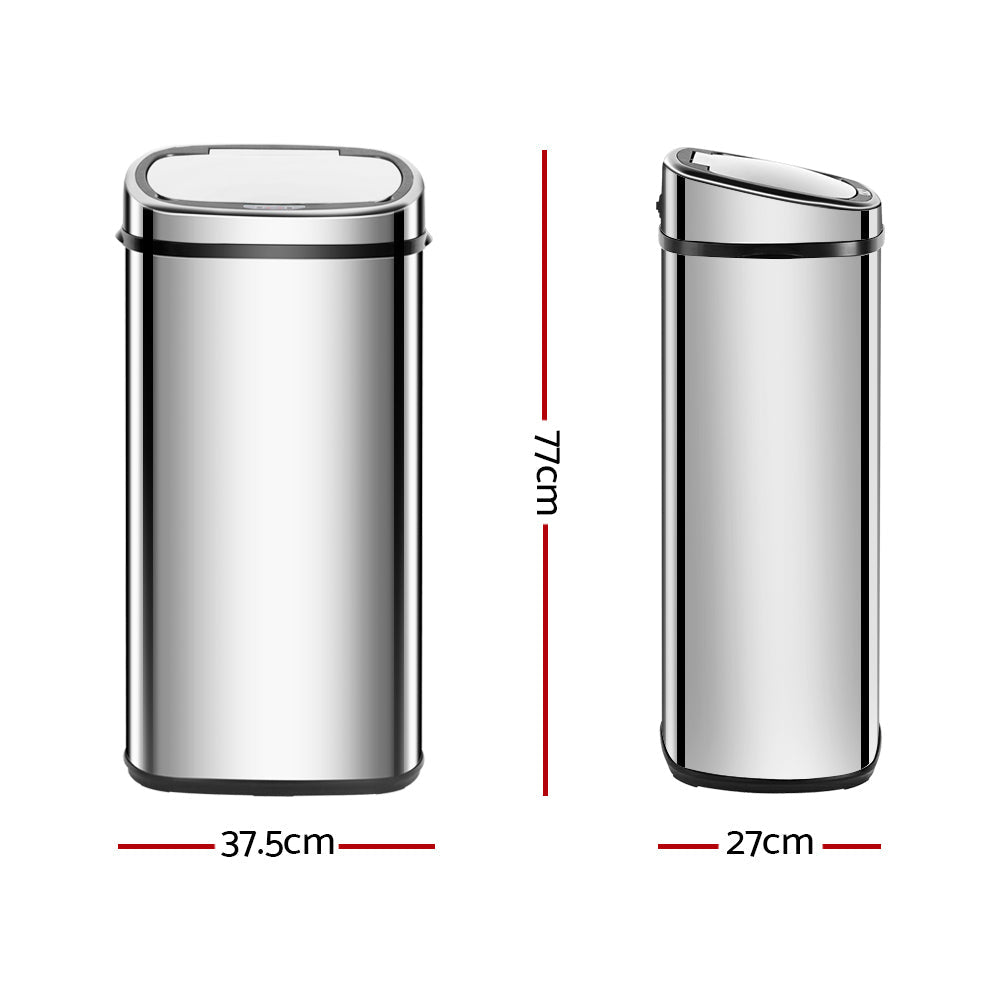 Stainless Steel Motion Sensor Rubbish Bin - 68L