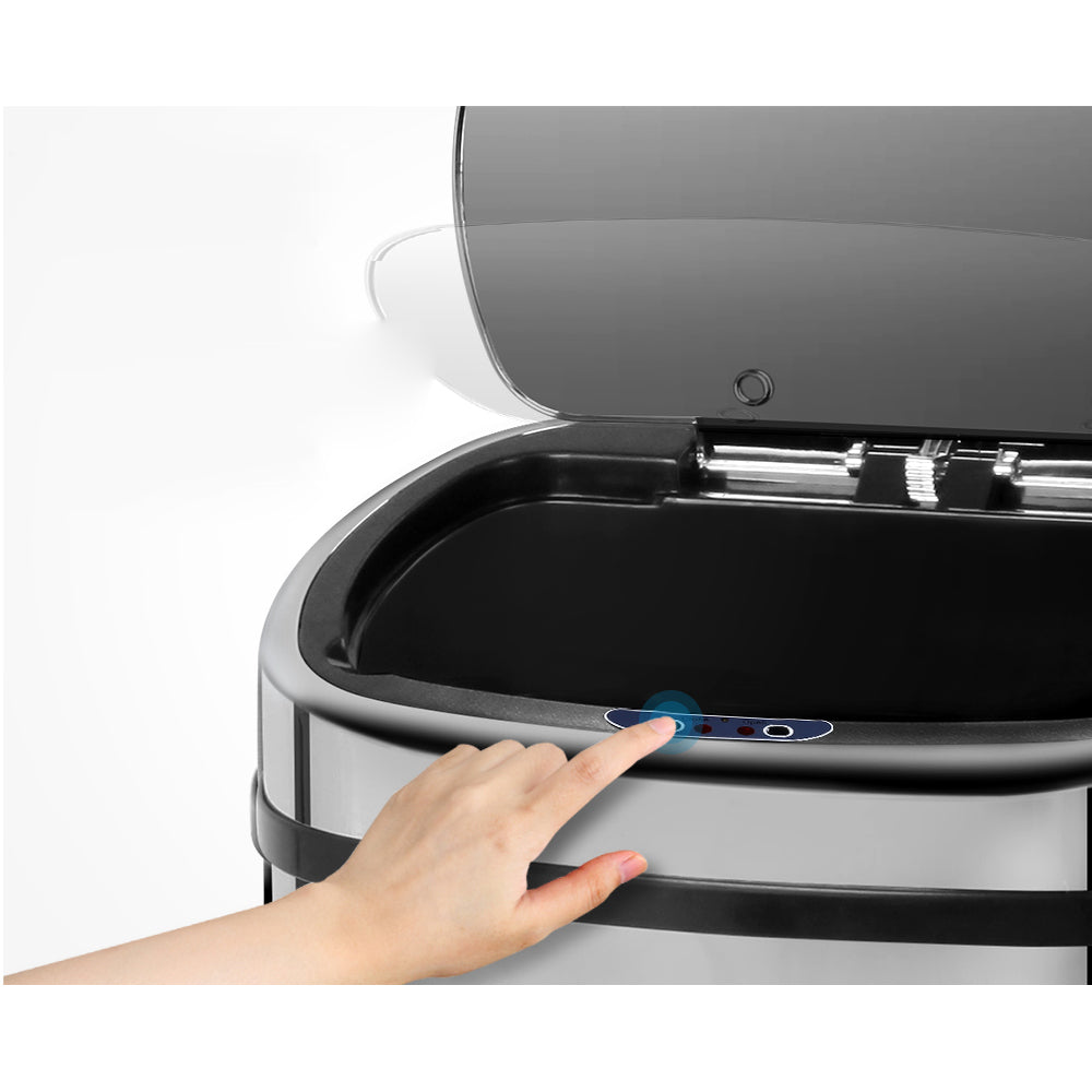 Stainless Steel Motion Sensor Rubbish Bin - 68L