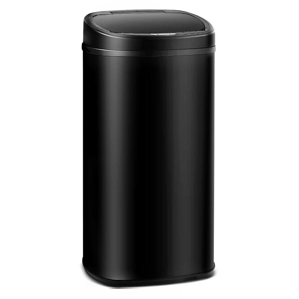 Stainless Steel Motion Sensor Rubbish Bin - 68L - Black