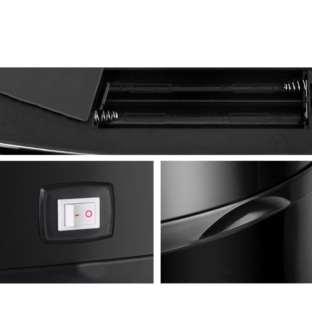 Stainless Steel Motion Sensor Rubbish Bin - 68L - Black