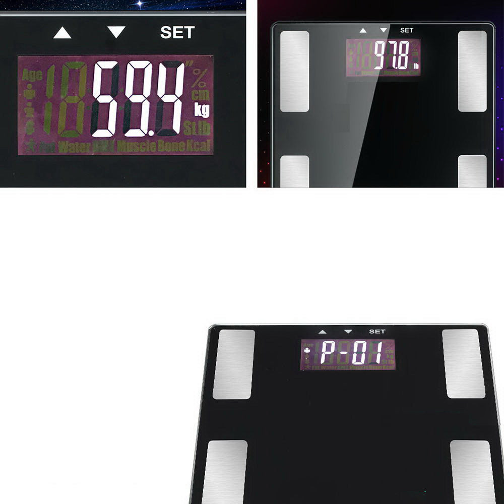 Digital Bathroom Scale with BMI Cal 180KG - Black