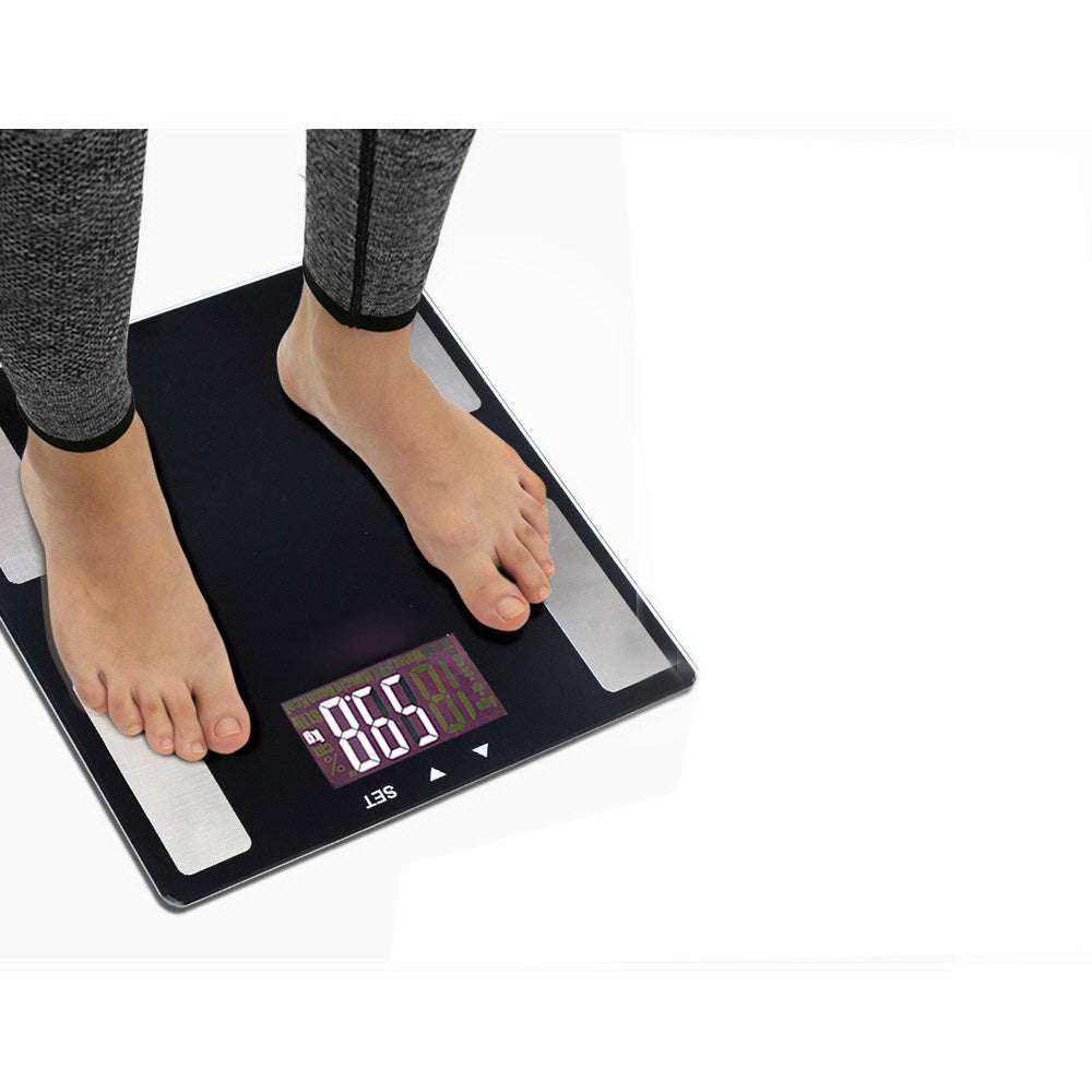 Digital Bathroom Scale with BMI Cal 180KG - Black