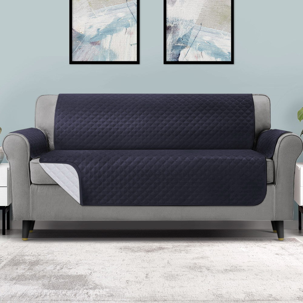 Sofa Cover Quilted Couch Covers Water Resistant 4 Seater Dark Grey