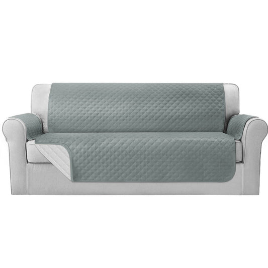 Sofa Cover Quilted Couch Covers 100% Water Resistant 4 Seater Grey