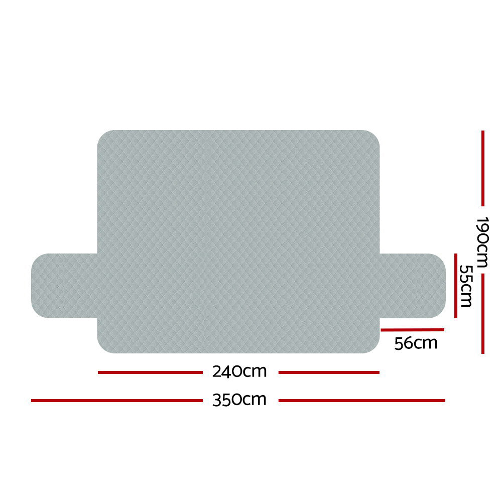 Sofa Cover Quilted Couch Covers 100% Water Resistant 4 Seater Grey