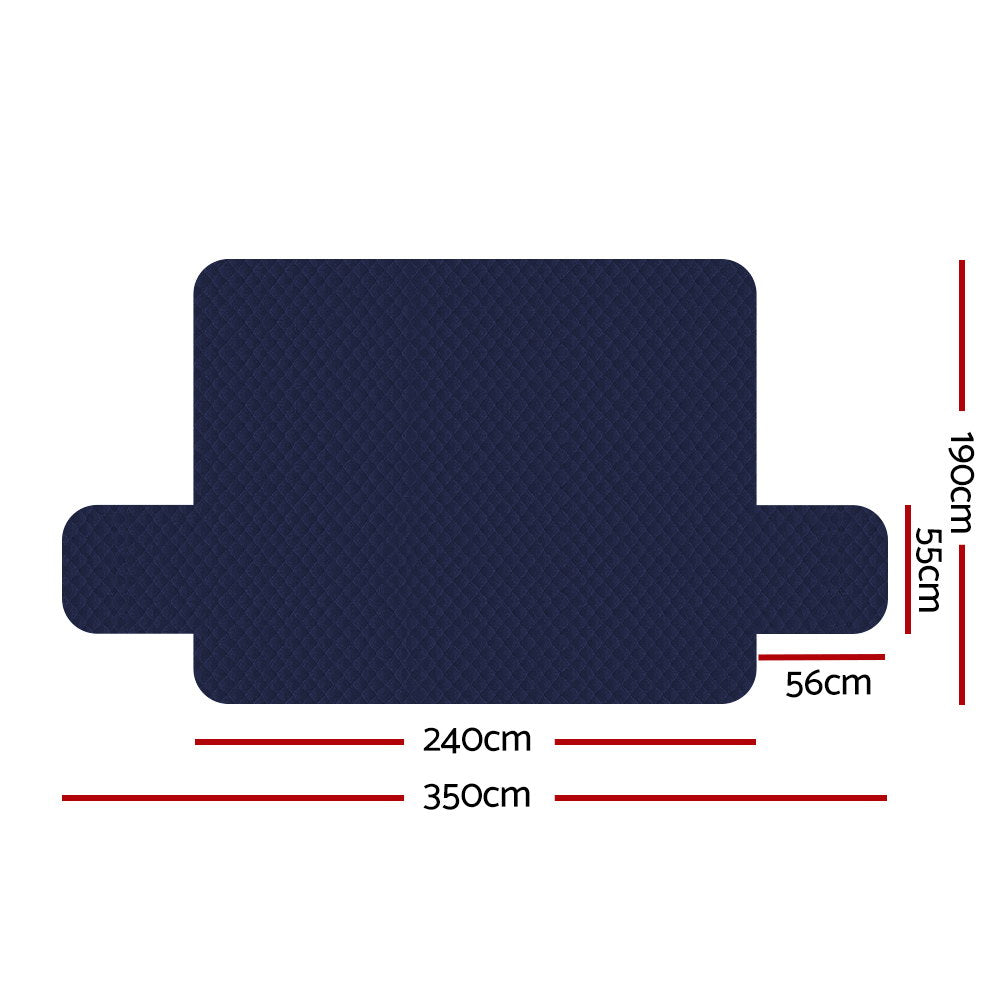 Sofa Cover Quilted Couch Covers 100% Water Resistant 4 Seater Navy