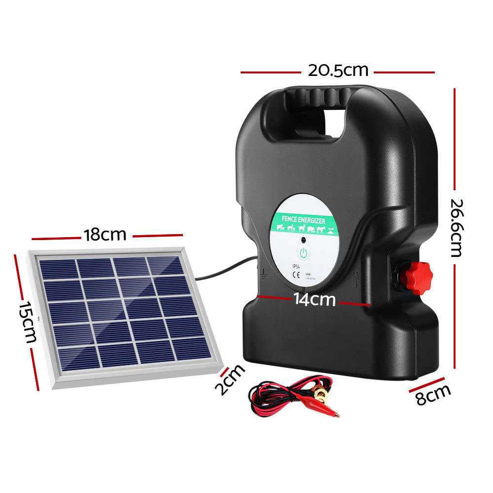 Garden Electric Fence Energiser Solar Charger Farm 1.2J - 10km
