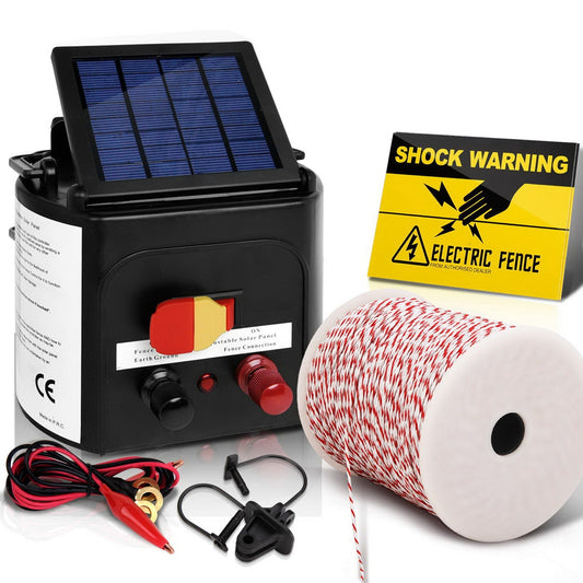 Solar Electric Fence Charger with Tape 3km - 25pcs Insulators