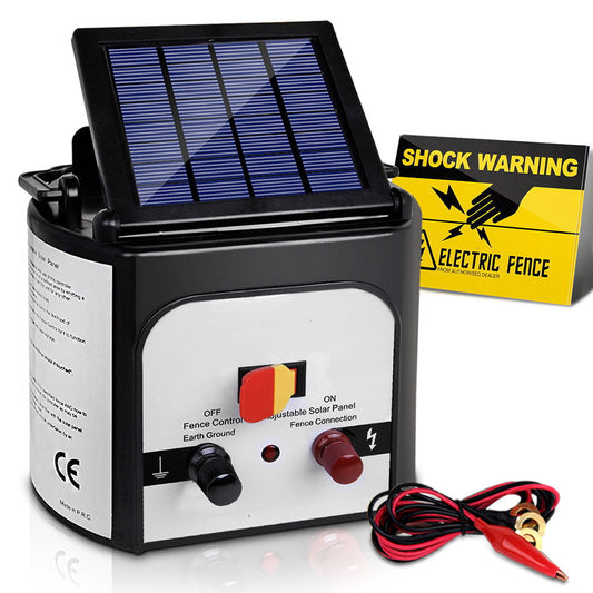 Solar Power Electric Fence Charger Energiser 0.3J - White
