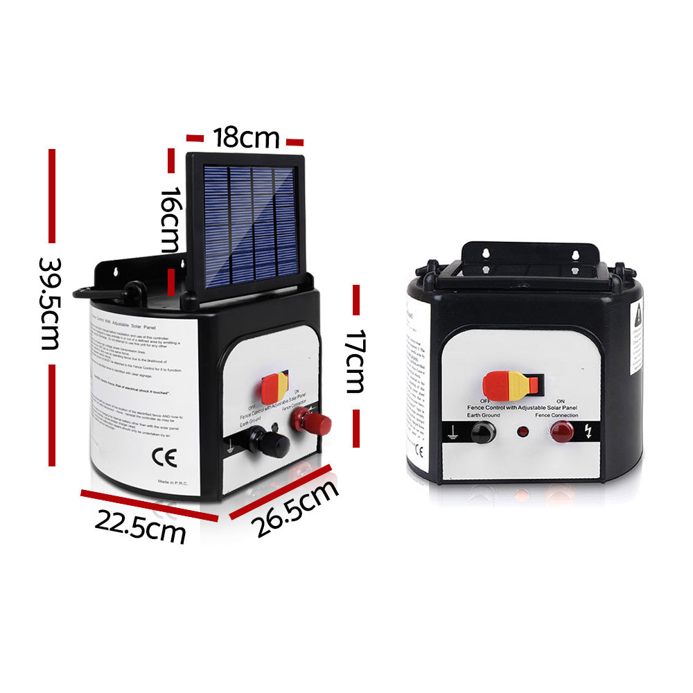 Solar Power Electric Fence Charger Energiser 0.3J - White