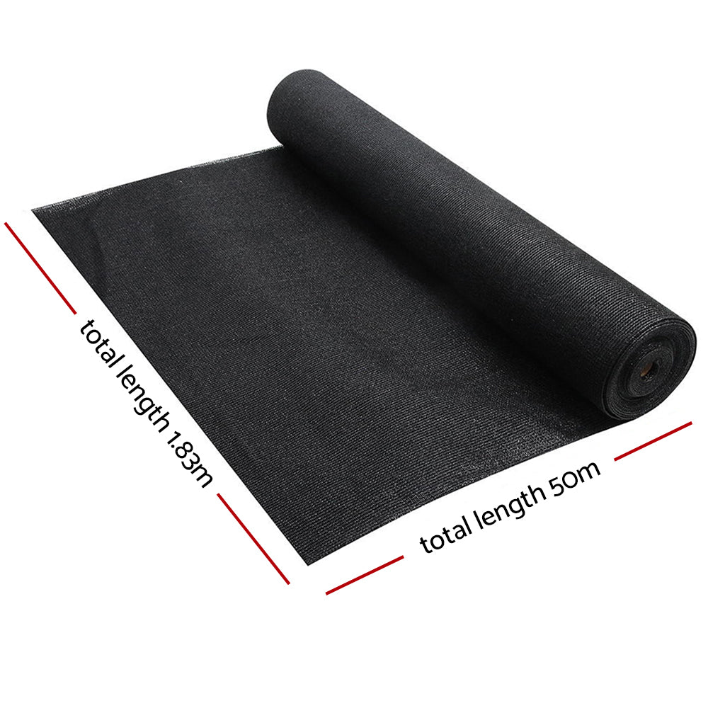 UV Sun Shadecloth Sail Roll Mesh Outdoor Black - 1.83x50m