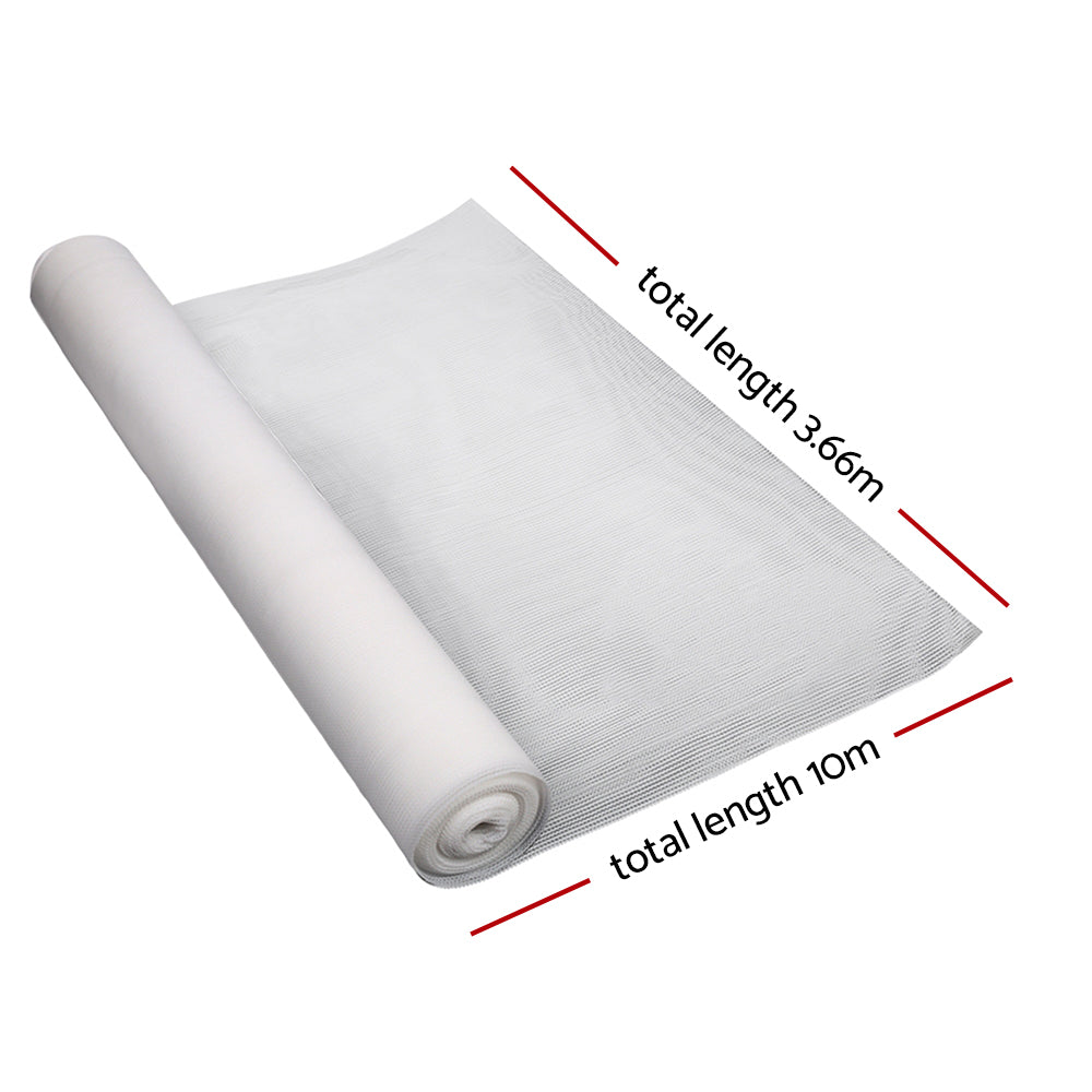 Sun Shade Cloth Sail Roll Mesh Garden Outdoor White - 3.66x10m