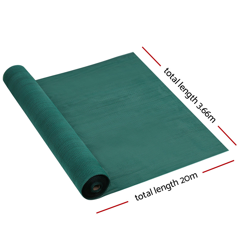 Sun Shade Cloth Sail Roll Mesh Garden Outdoor Green - 3.66x20m