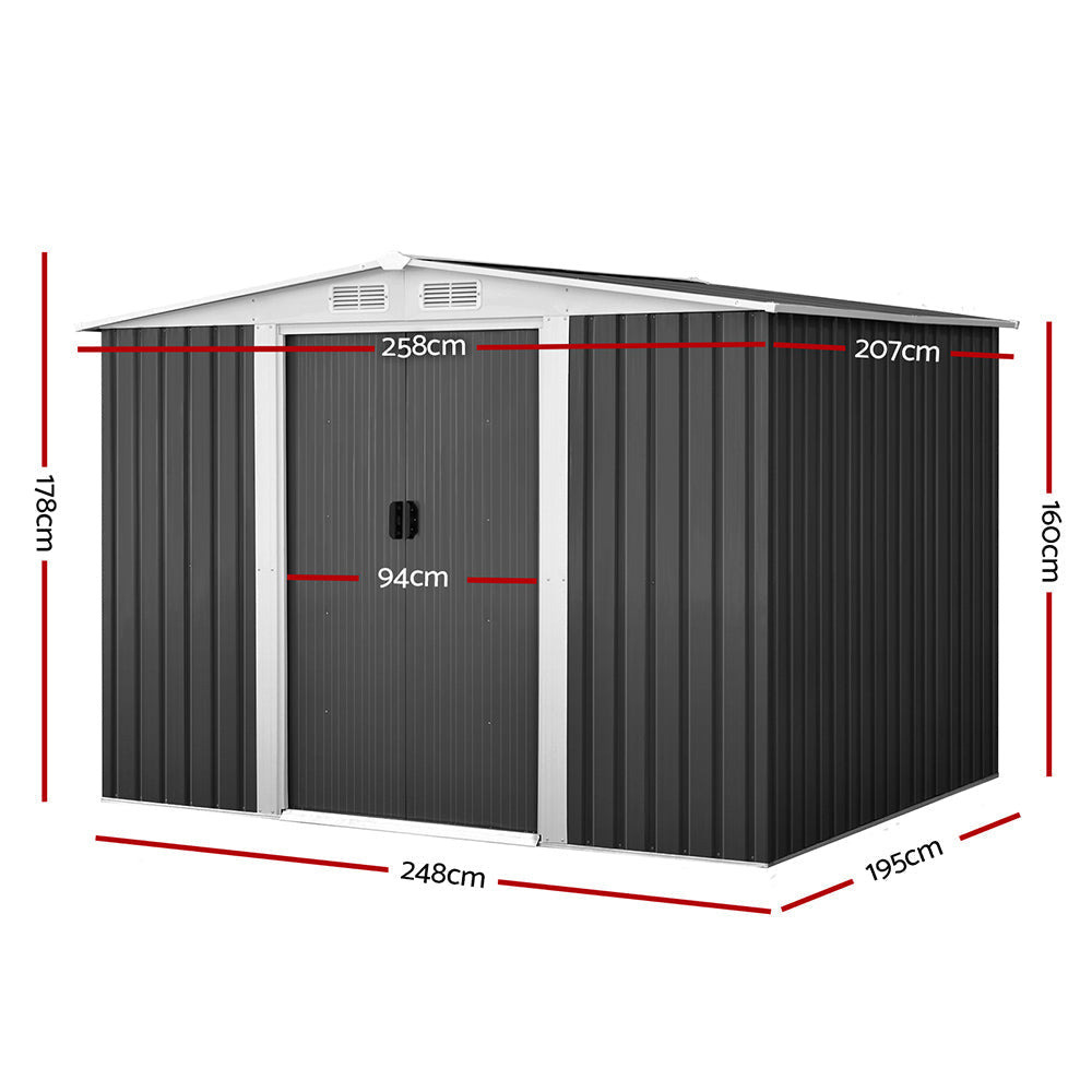 Garden Shed Outdoor Storage Tool Workshop - 2.58x2.07M
