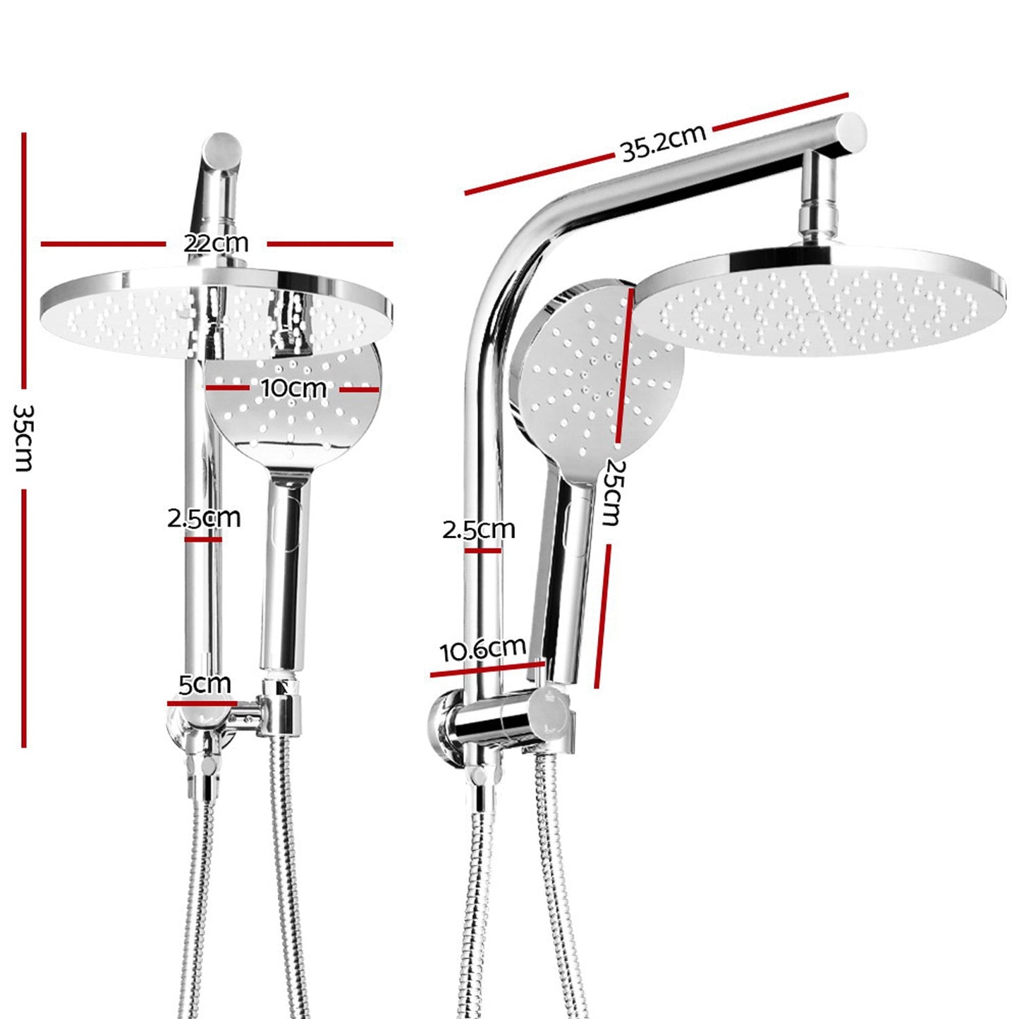 Stainless Steel Shower Head - 9 Inches