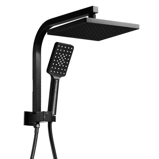 8'' Rain Shower Head Set Square Handheld High Pressure Wall Black
