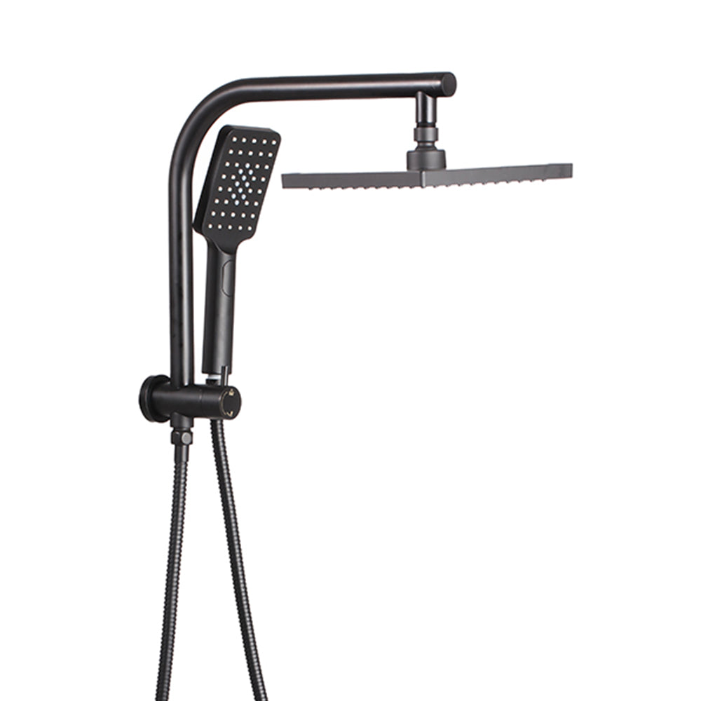 8'' Rain Shower Head Set Square Handheld High Pressure Wall Black