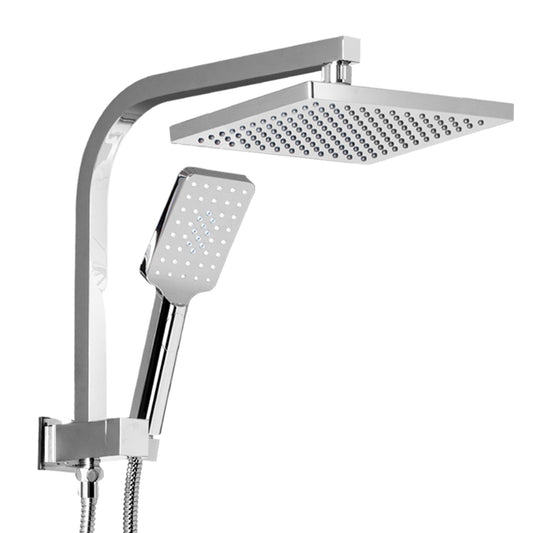 8'' Rain Shower Head Set Square Handheld High Pressure Wall Chrome