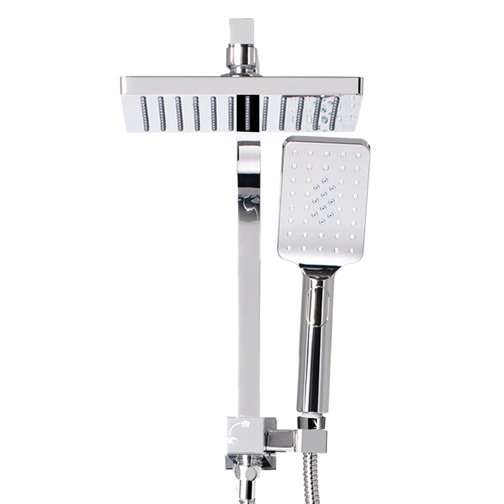8'' Rain Shower Head Set Square Handheld High Pressure Wall Chrome