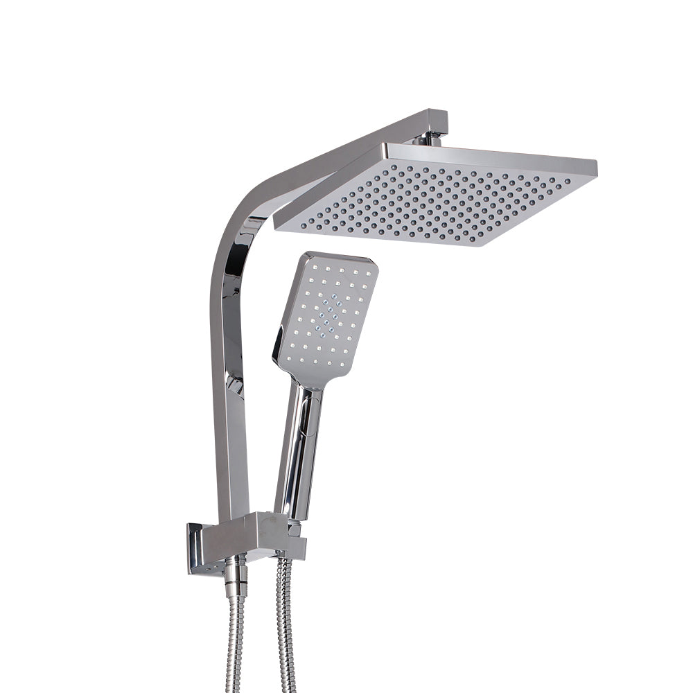 8'' Rain Shower Head Set Square Handheld High Pressure Wall Chrome