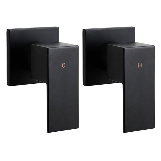 Bathroom Taps Faucet Rain Shower Head Set Hot And Cold Diverter DIY Black