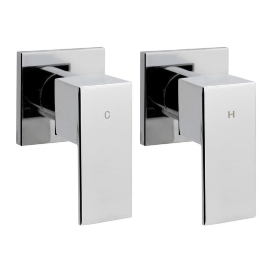 Bathroom Taps Faucet Rain Shower Head Set Hot And Cold Diverter DIY Chrome