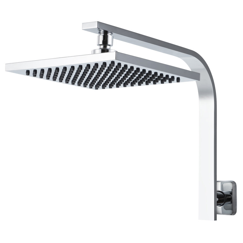 8'' Rain Shower Head Set Square High Pressure Wall Arm DIY Chrome