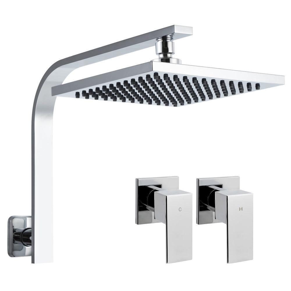8'' Rain Shower Head Taps Square High Pressure Wall Arm DIY Chrome