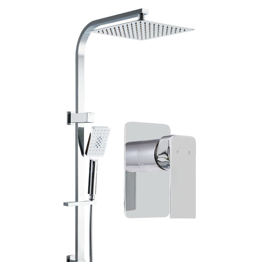 10'' Rain Shower Head Mixer Square Handheld High Pressure Wall Chrome