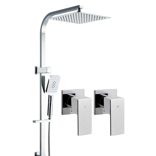 10'' Rain Shower Head Taps Round Handheld High Pressure Wall Chrome
