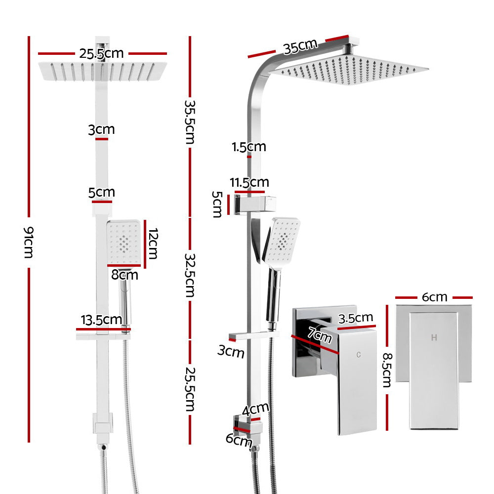 10'' Rain Shower Head Taps Round Handheld High Pressure Wall Chrome