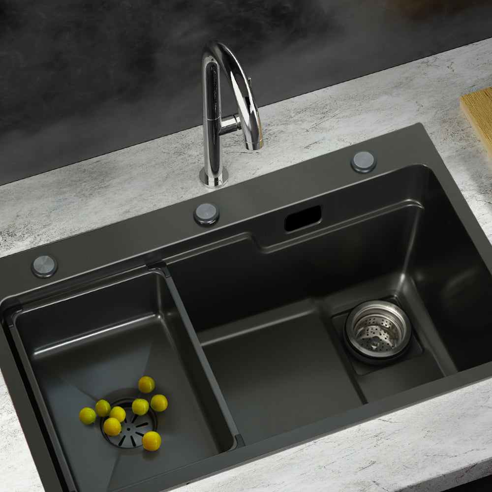 Kitchen Sink Basin Stainless Steel Under Top Flush Mount Bowl 750X450MM