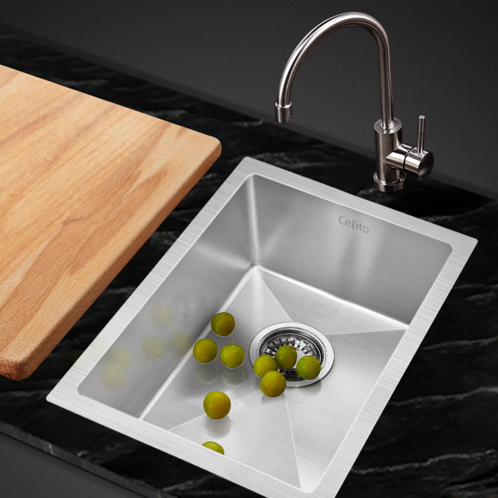 34cm x 44cm Stainless Steel Kitchen Sink Under/Top/Flush Mount Silver
