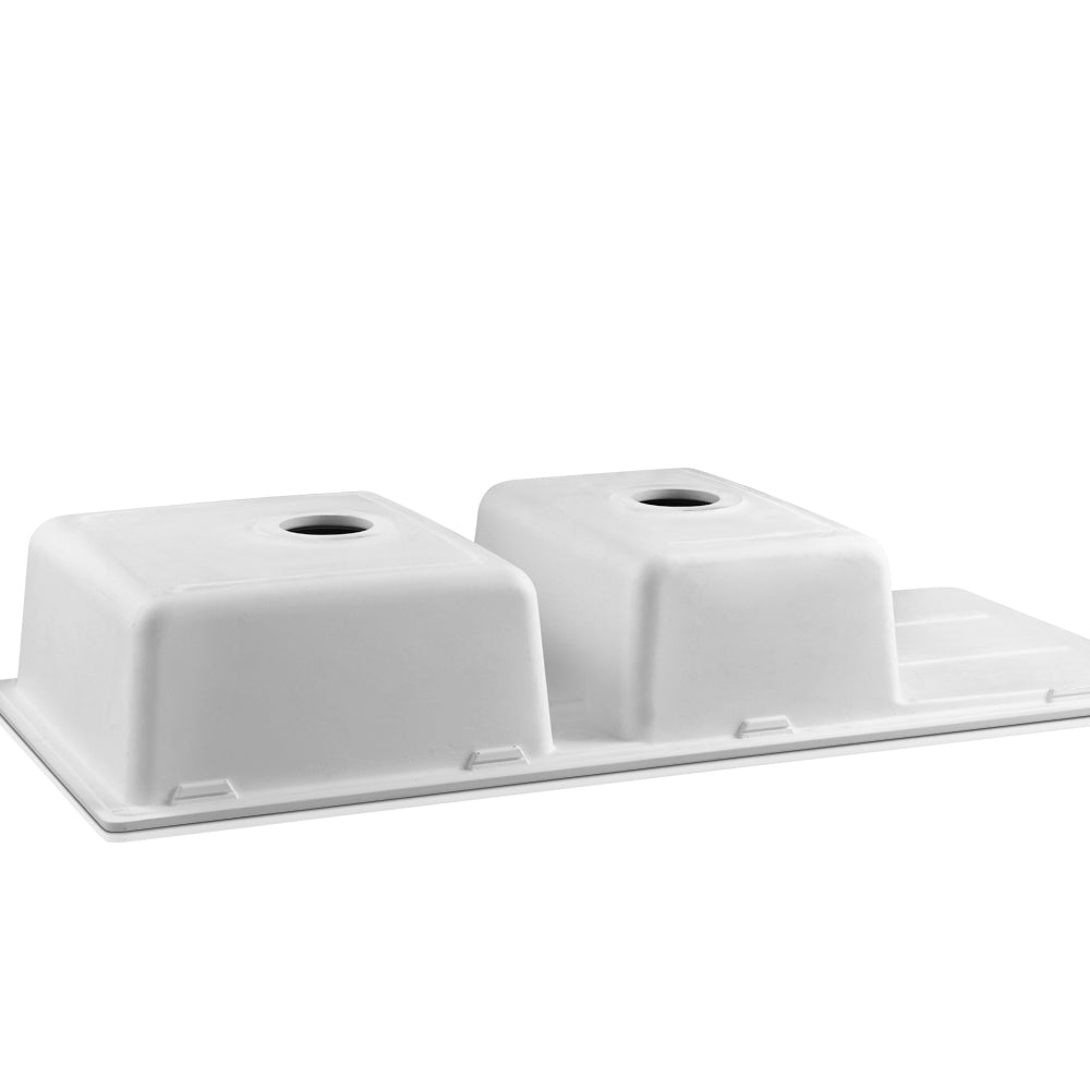 Stone Kitchen Sink 1160X500MM Granite Under/Topmount Basin Double Bowl White