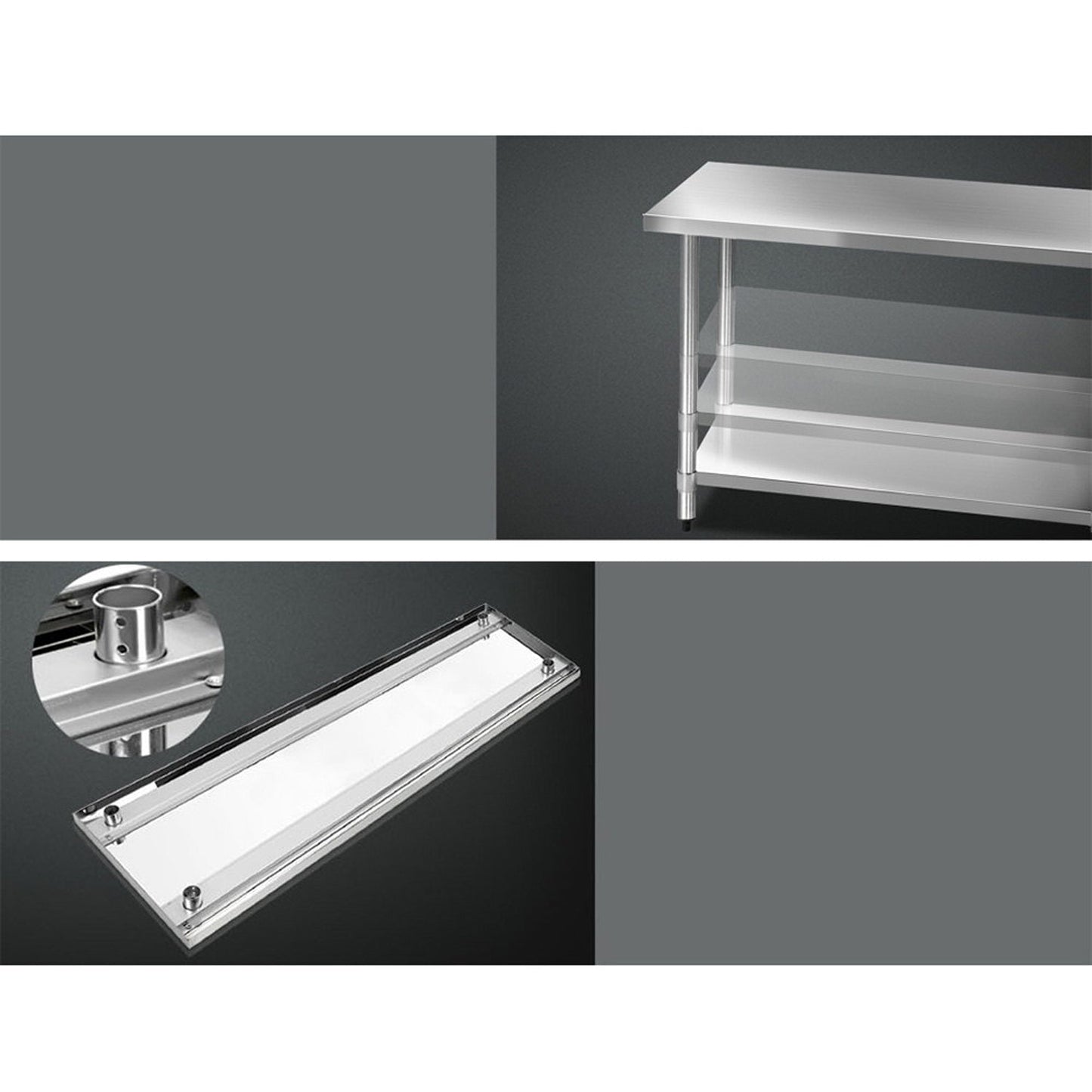 Stainless Steel Kitchen Bench - 610 x 1829mm