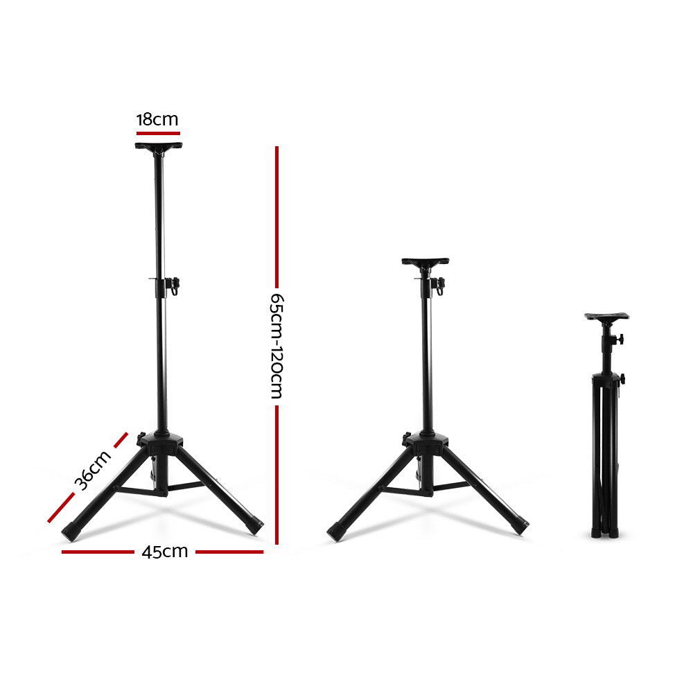 Adjustable 120CM Speaker Stand - Black - Set of 2