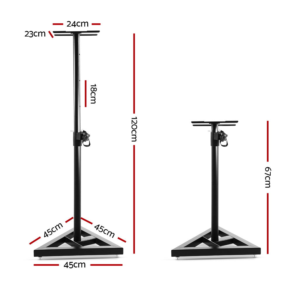 Surround Sound Speaker Stand Set of 2 120CM  - Black