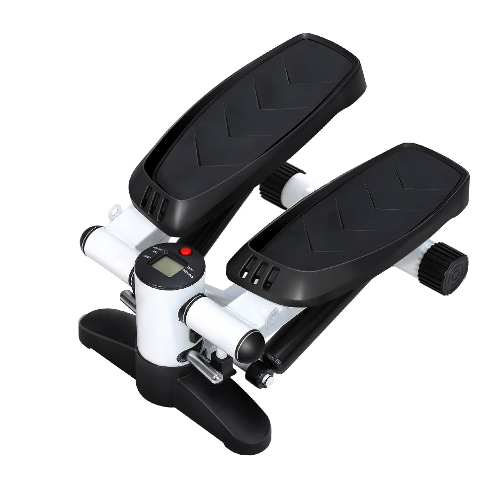 Folding Pedal Mini Stepper with Resistance Rope Mat Aerobic Trainer - Max User Weight 120kg